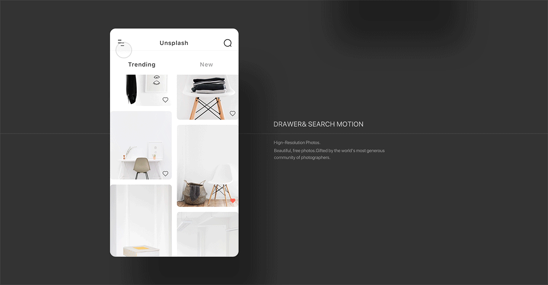 Unsplash App Design