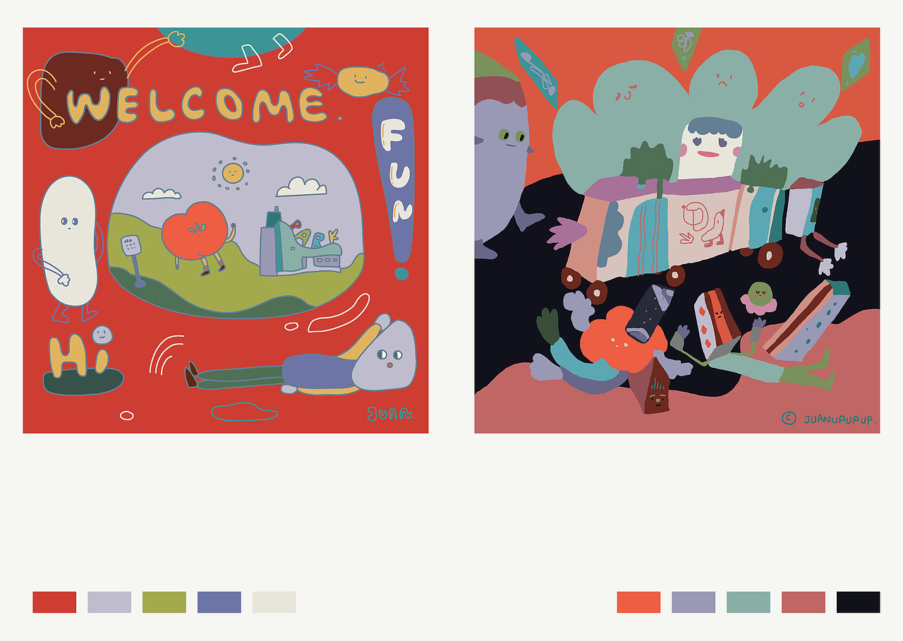 2021年终总结（图ZMjkwMzE3NTU2） - 艺术插画 - 站酷设计师卷卷upupup原创素材 - 站酷ZCOOL