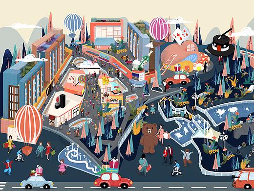 商业地产商业推广手绘