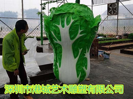 农场农庄产业文化仿真玻璃钢大白菜雕塑凸显乡村风貌