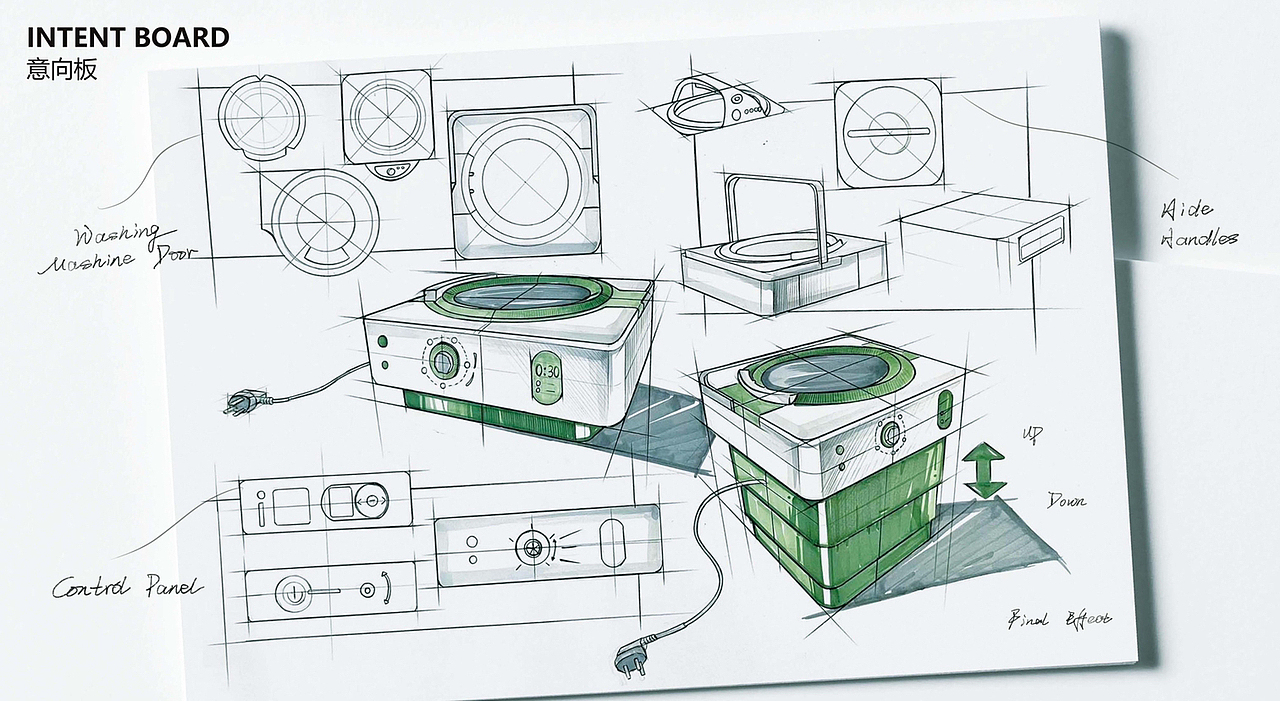作品集-迷你折叠洗衣机（图ZMzQ1NjAwNTI4） - 生活用品 - 站酷设计师Monr_工业设计师原创素材 - 站酷ZCOOL