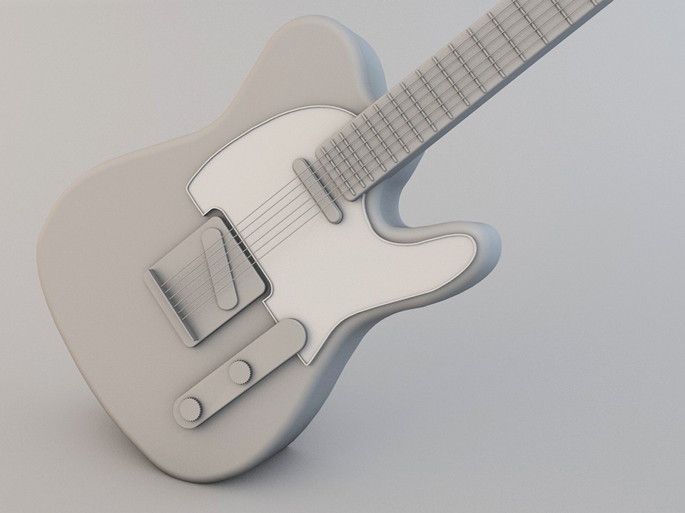 初识c4d-吉他建模-02(练习作品)