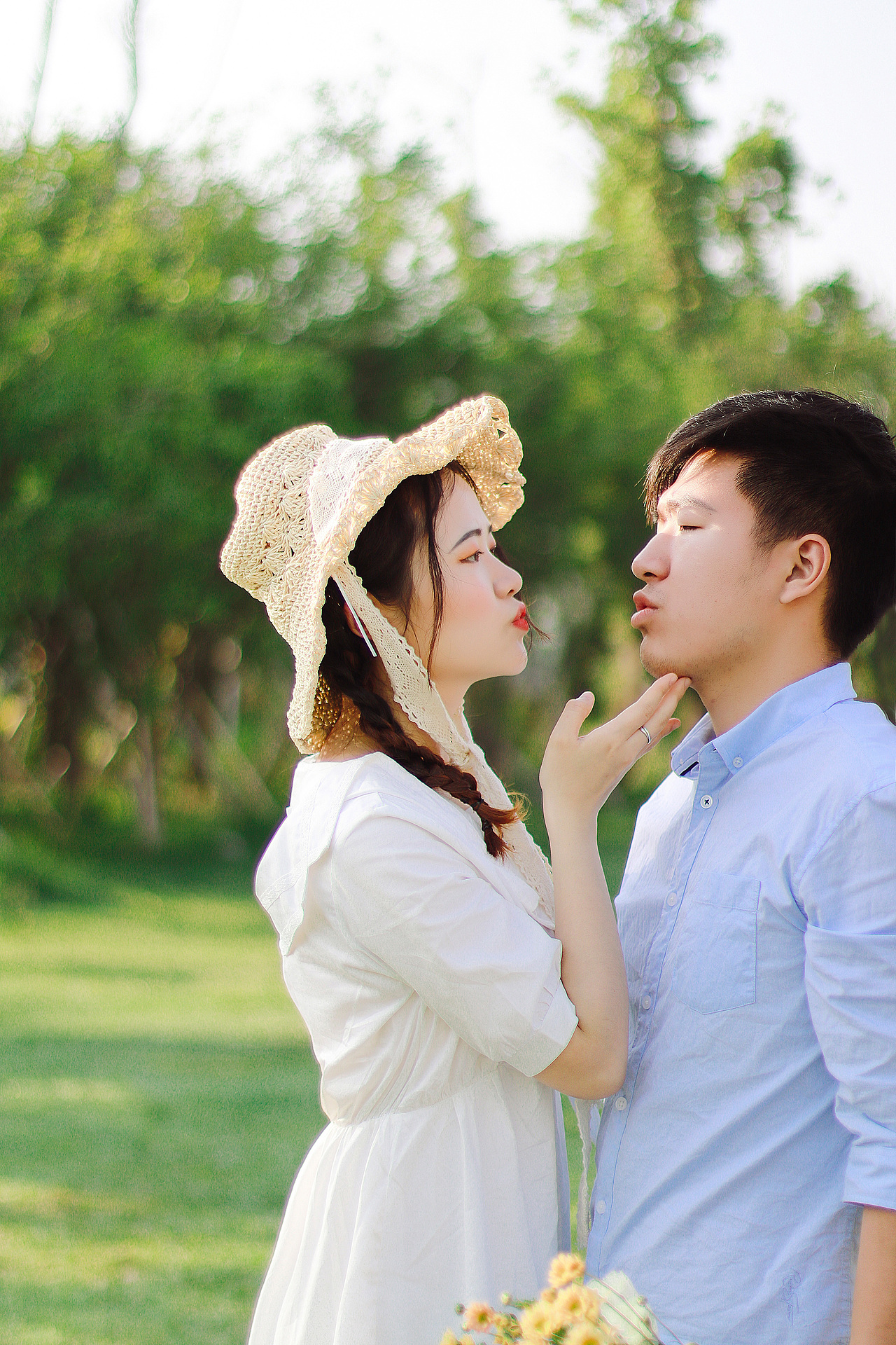 日晖自拍情侣婚纱照