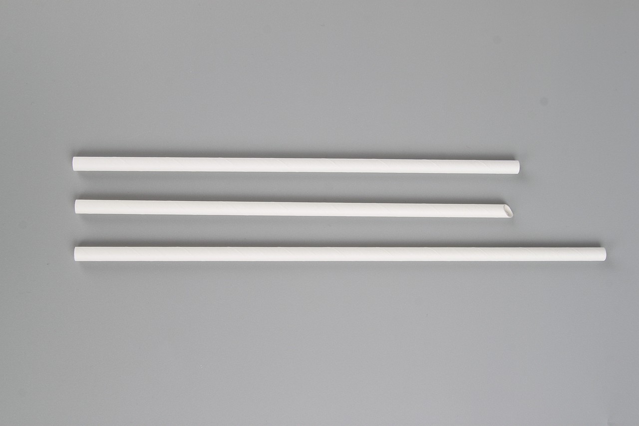 白色纸吸管纸纤维吸管饮品吸管样机吸管