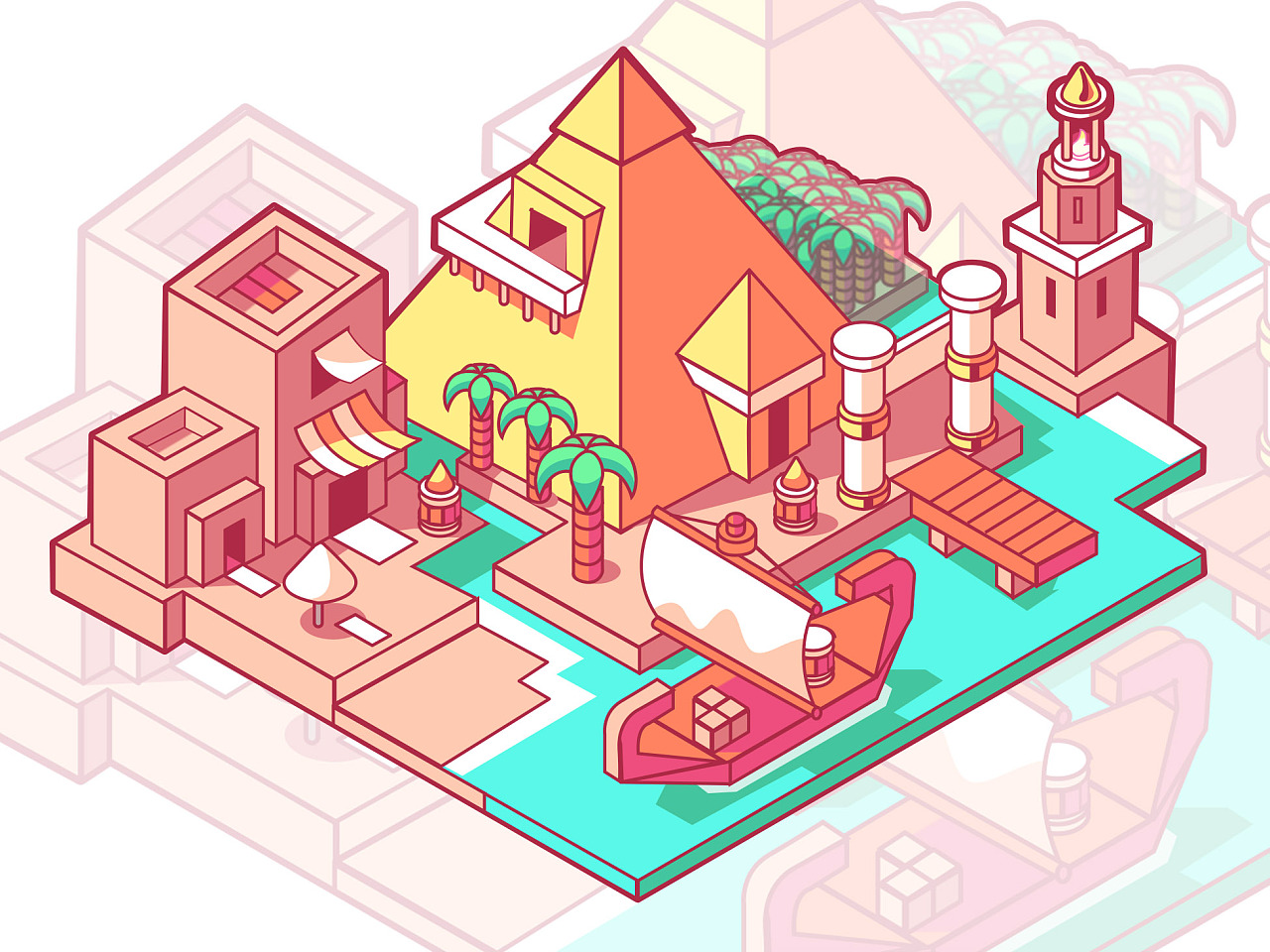 建筑风格|ui|图标|漫画搁进牛奶里 - 原创作品 - 站酷 (zcool)