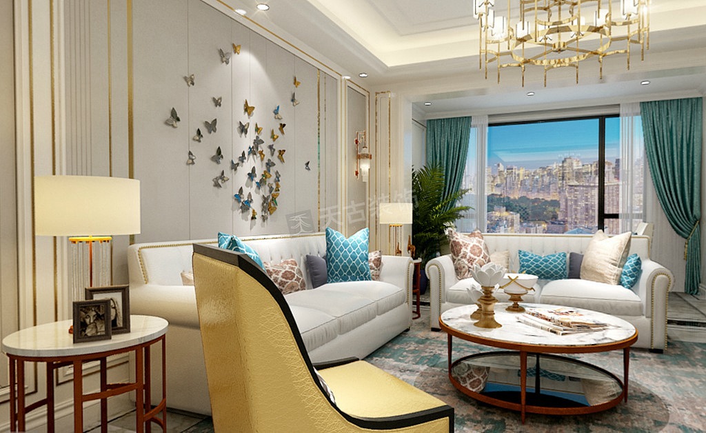 融创滨江壹号装修,法式低奢风格设计效果图,天古装饰