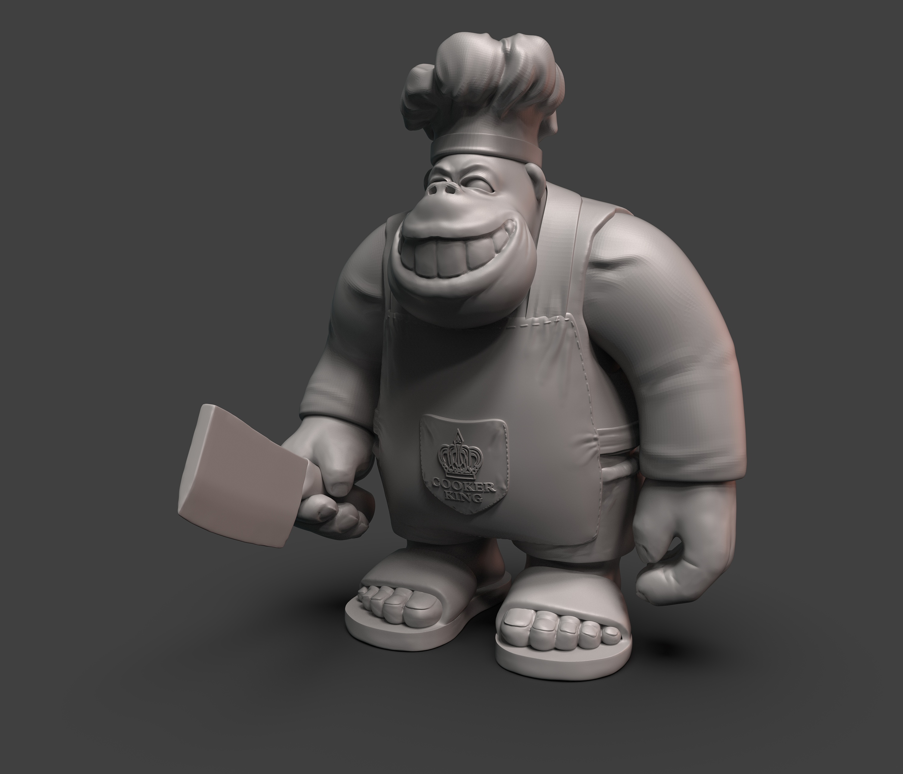 厨师猩猩模型制作|三维|人物/生物|辫子_bzi - 原创作品 - 站酷