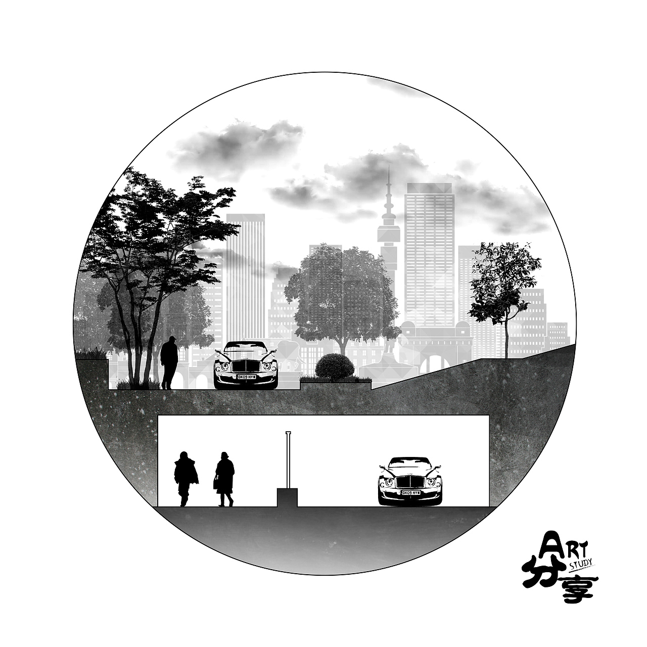黑白分析图（图ZMTM3MDkwNTky） - 景观设计 - 站酷设计师哈喽张原创素材 - 站酷ZCOOL