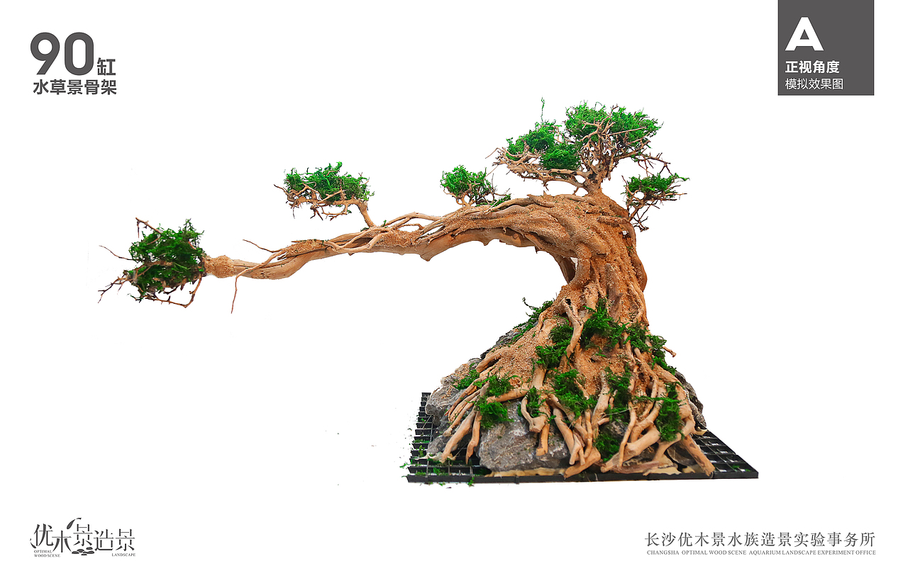 鱼缸草缸杜鹃根珊瑚沉木青龙石整体鱼缸骨架作品