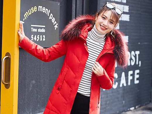 mo2摩图模特电商女装羽绒服模特外景拍摄