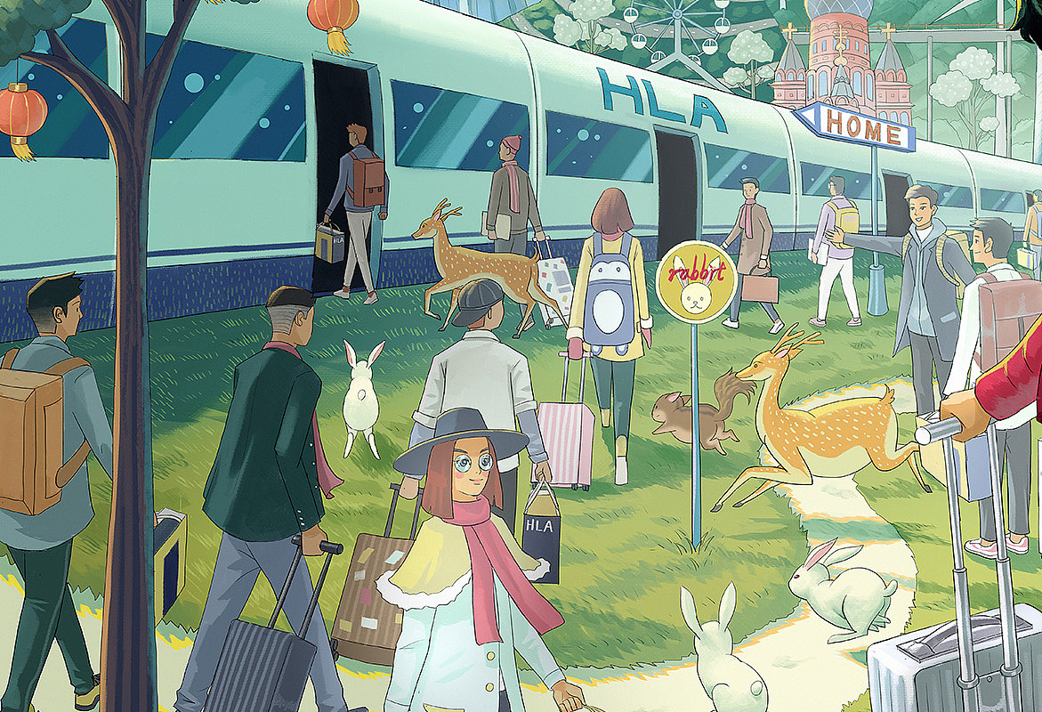 海澜之家2019春节系列插画