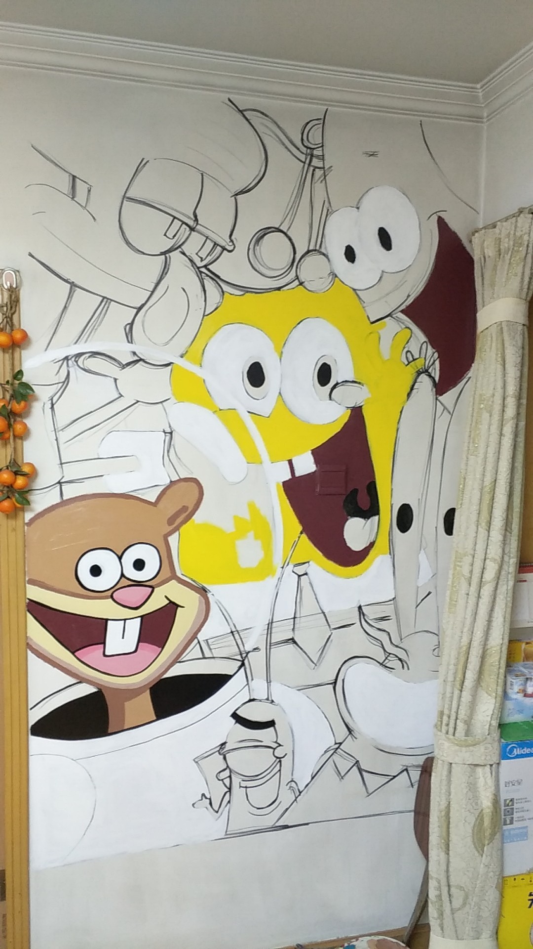 spongebob 墙体手绘|动漫|其他动漫|小柯手绘工作室_原创作品-站酷