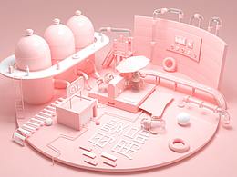 c4d练习~母婴场景