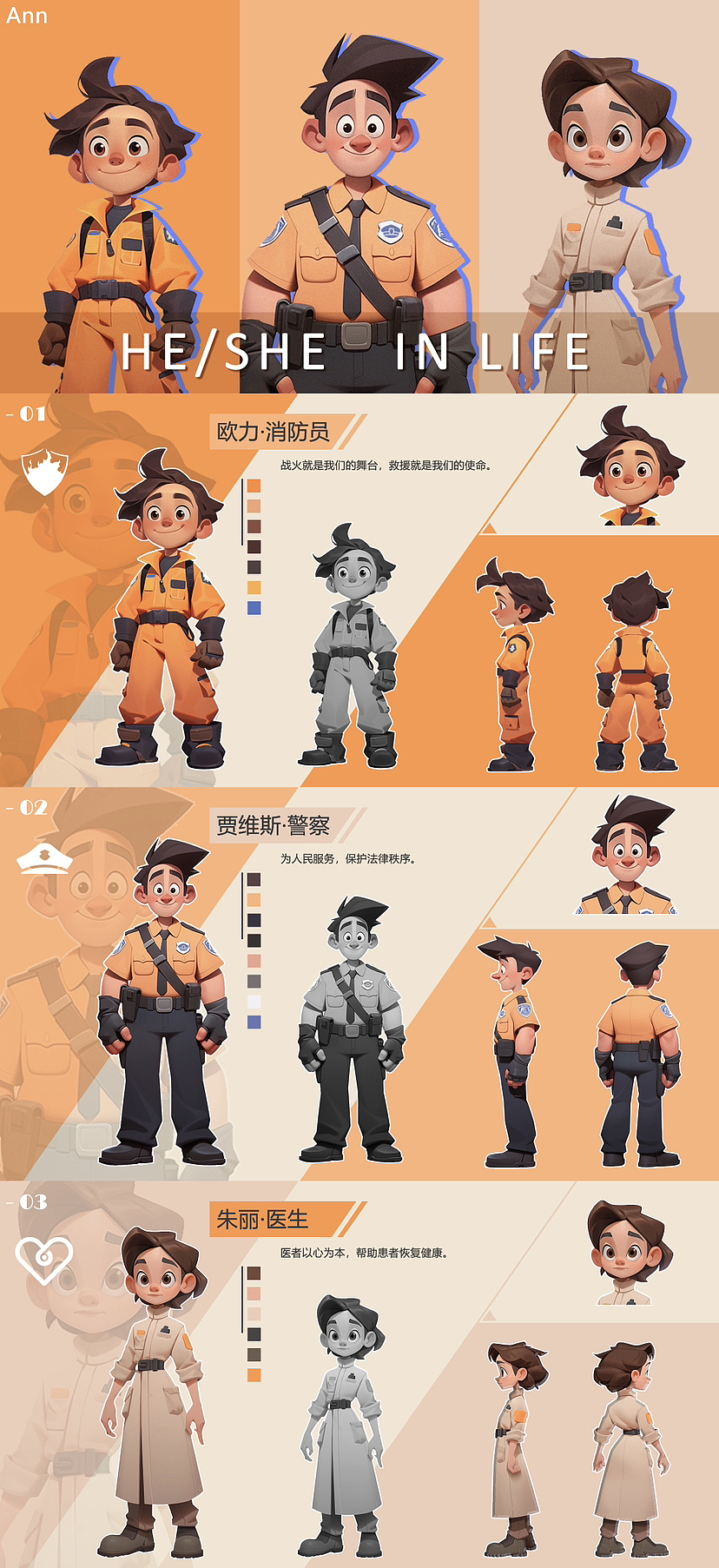 角色设计|身边的职业|欧美卡通