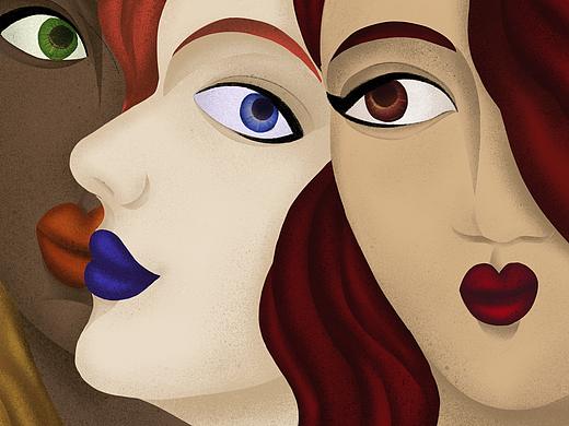 iPad绘-三个女人