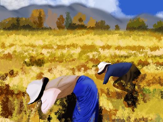 勤俭节约系列插画