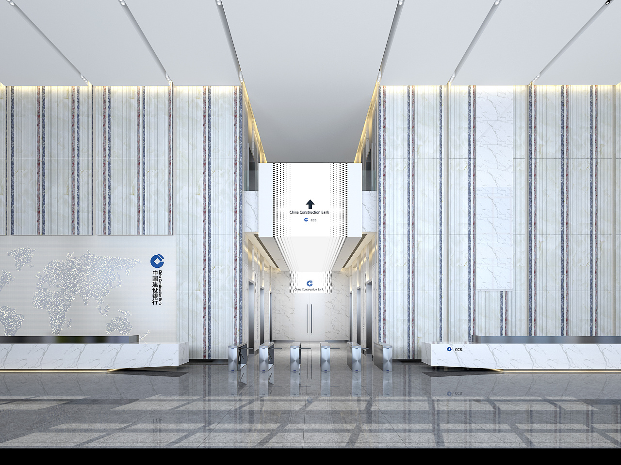 银行设计,农行,建行,工行,中信等空间设计