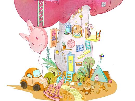 梦幻城系列插画——蘑菇屋