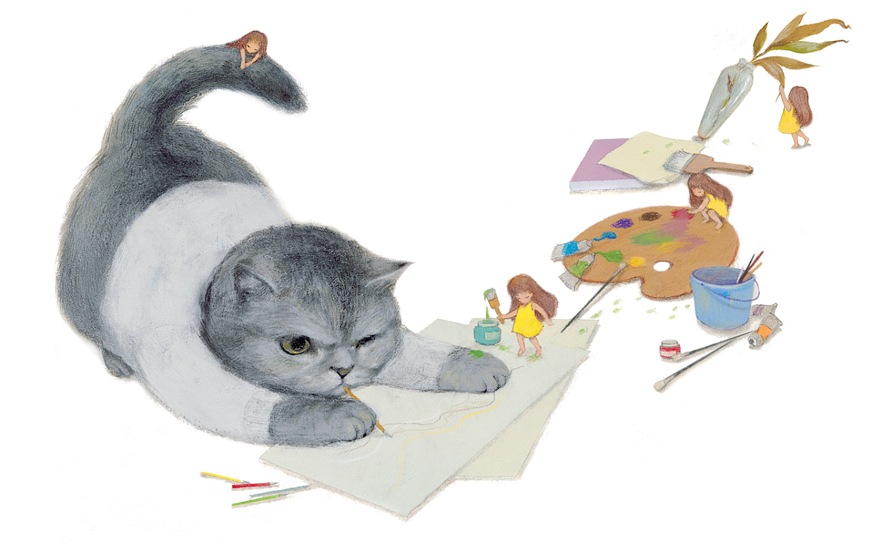 女孩和猫|插画|商业插画|lz19870512 - 原创作品 - 站酷 (ZCOOL)