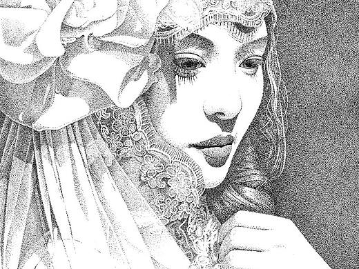 楚歌钢笔画-Jenny Wong-（点画-肖像定制）31.7*23cm