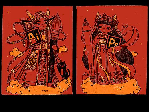 2021门神（个人主页-ZNTA2ODM2OTI=） - 艺术插画 - 站酷设计师微辣酱willa原创素材 - 站酷ZCOOL
