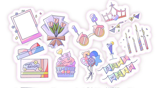 生日主题创意贴纸