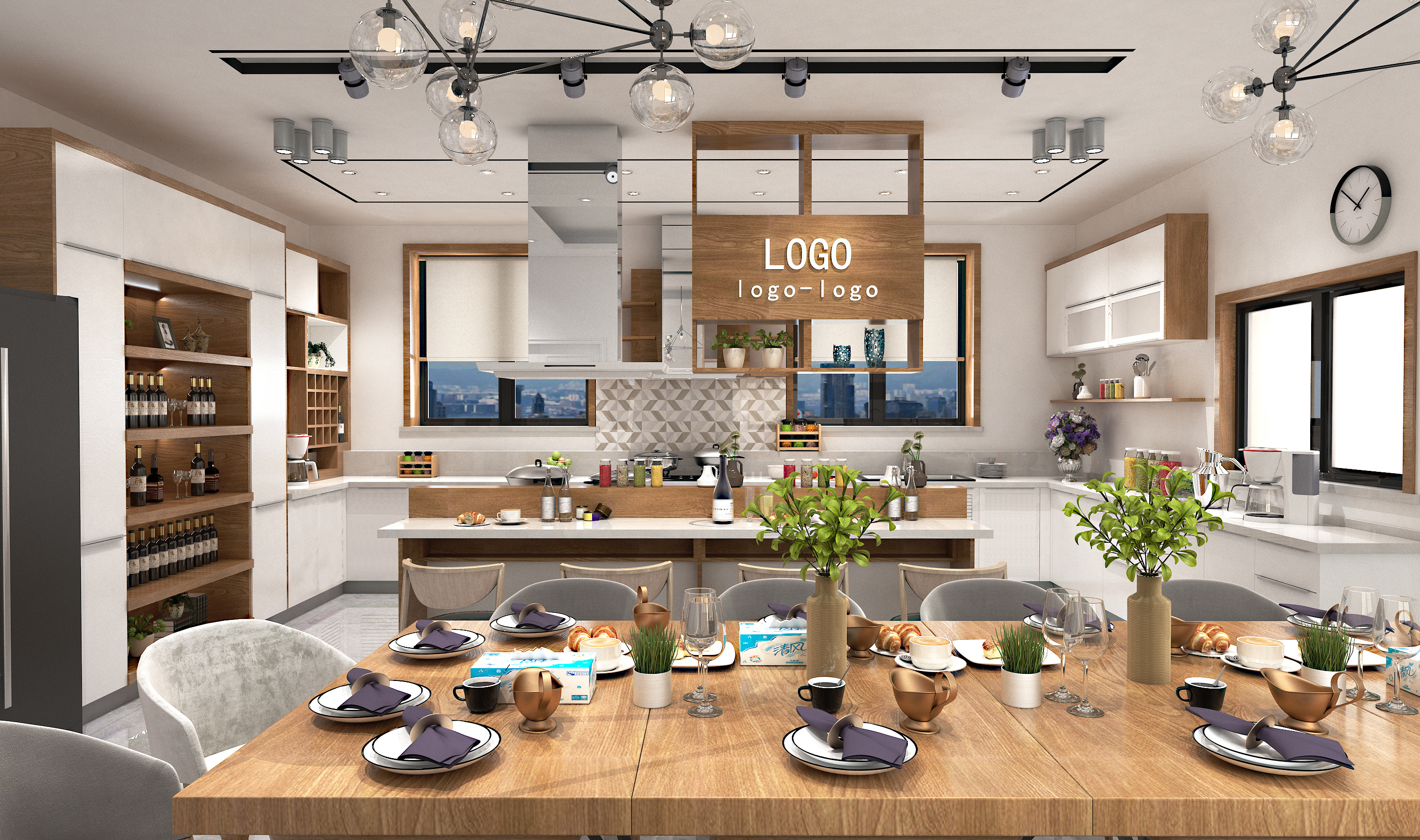 现代西厨餐厅表现|空间|室内设计|观意设计 - 原创作品 - 站酷 (ZCOOL)