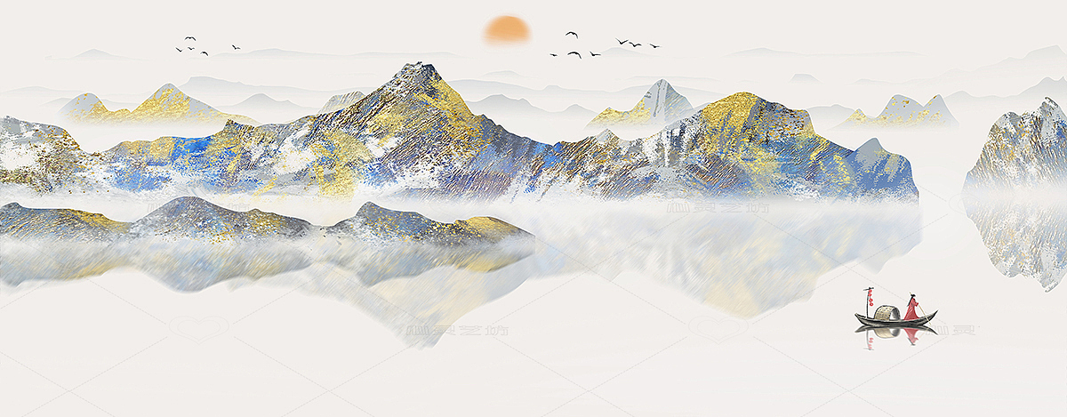 金色鎏金山水画（图ZMjczNjQ5MDA4） - 商业插画 - 站酷设计师心灵艺坊原创素材 - 站酷ZCOOL