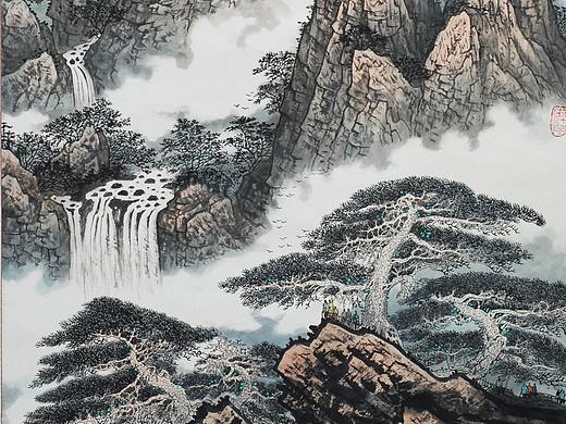 苍山碧松图