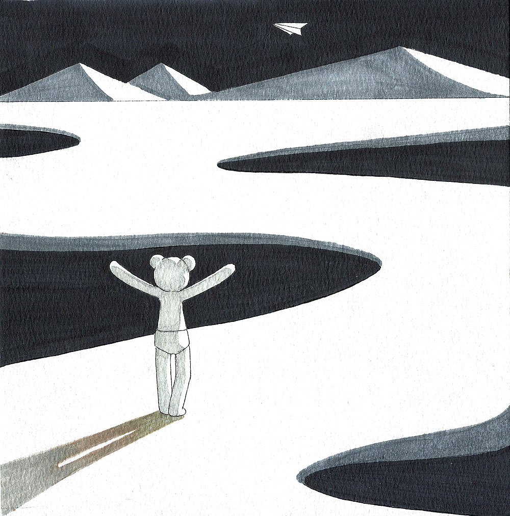 纸飞机--极简插画
