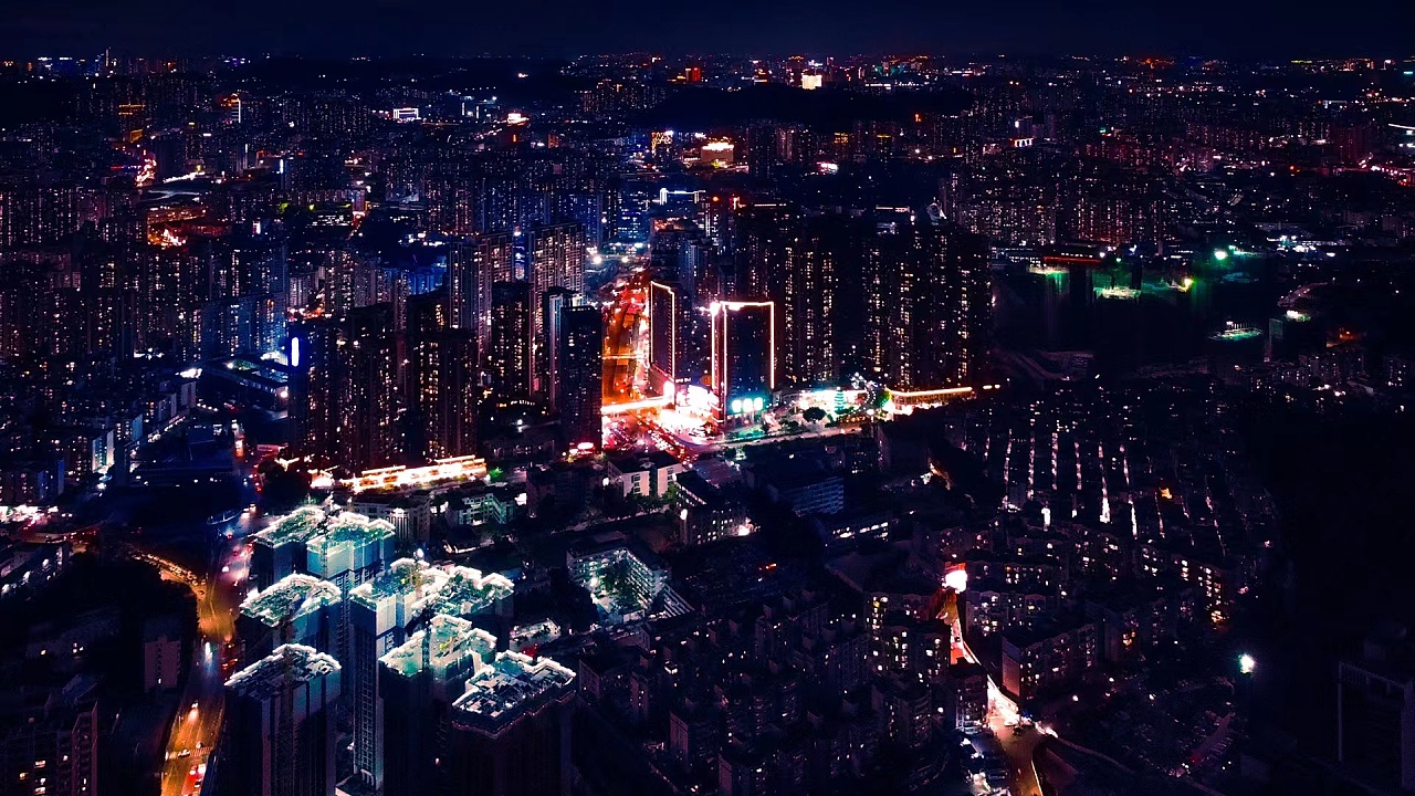 七绝城市夜景图片