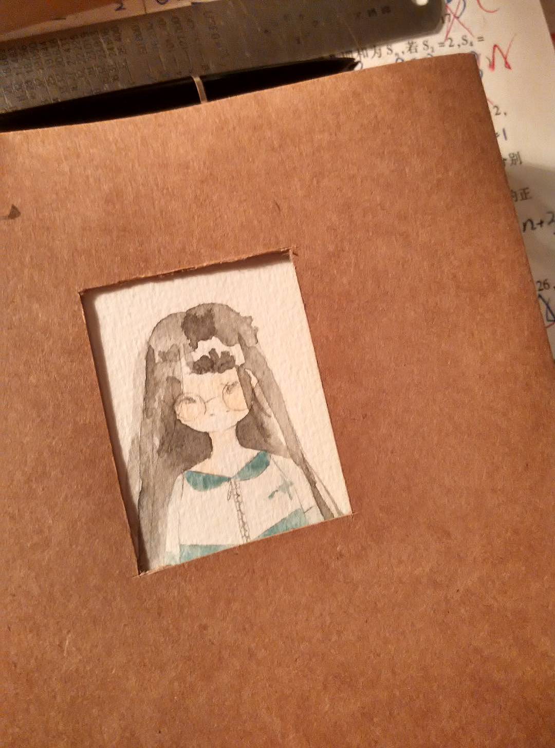 原创水彩插画人物头像半身像