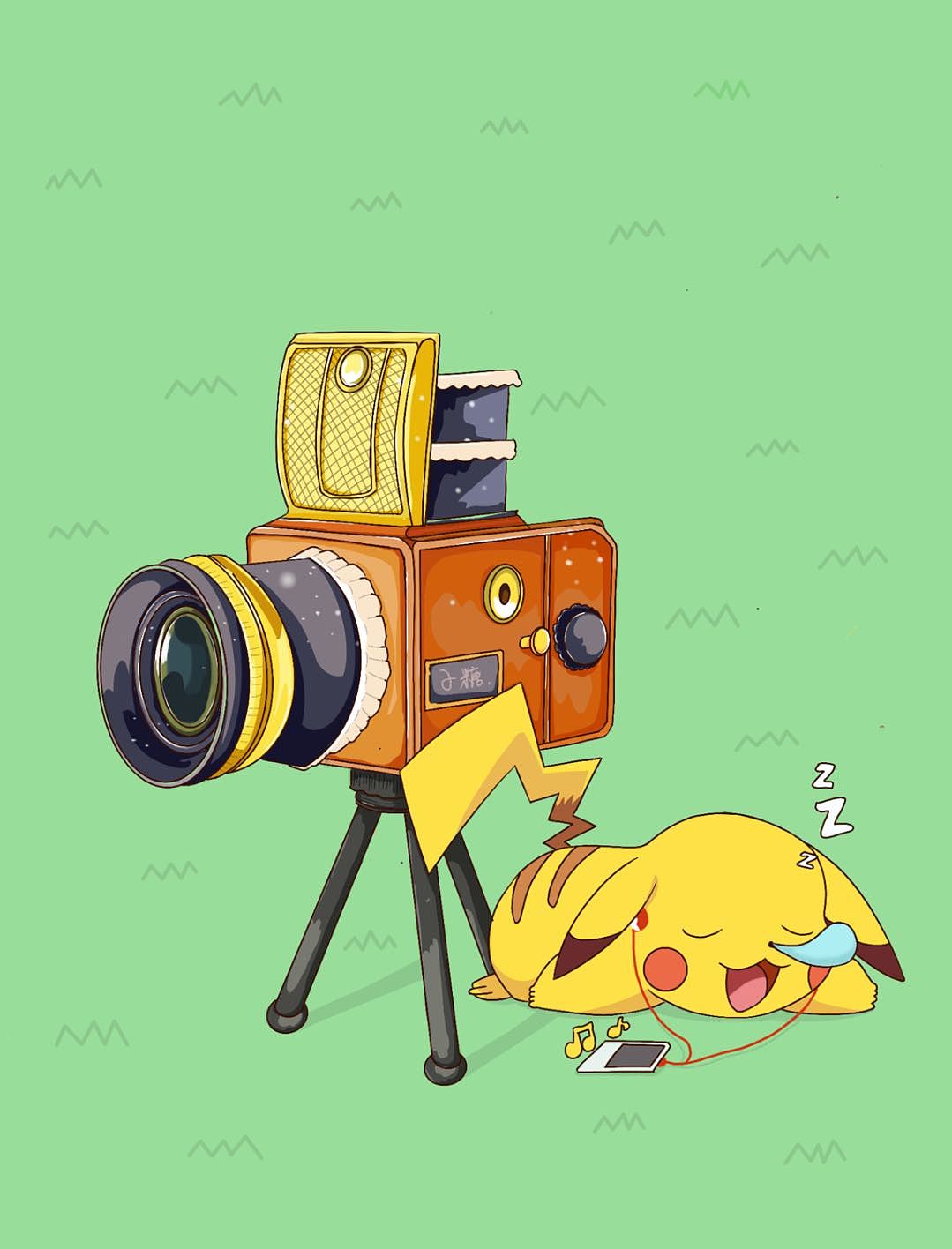 一只贪睡的皮卡丘（图ZMzI1OTAxMTA0） - 商业插画 - 站酷设计师糖糖的插画设计铺原创素材 - 站酷ZCOOL