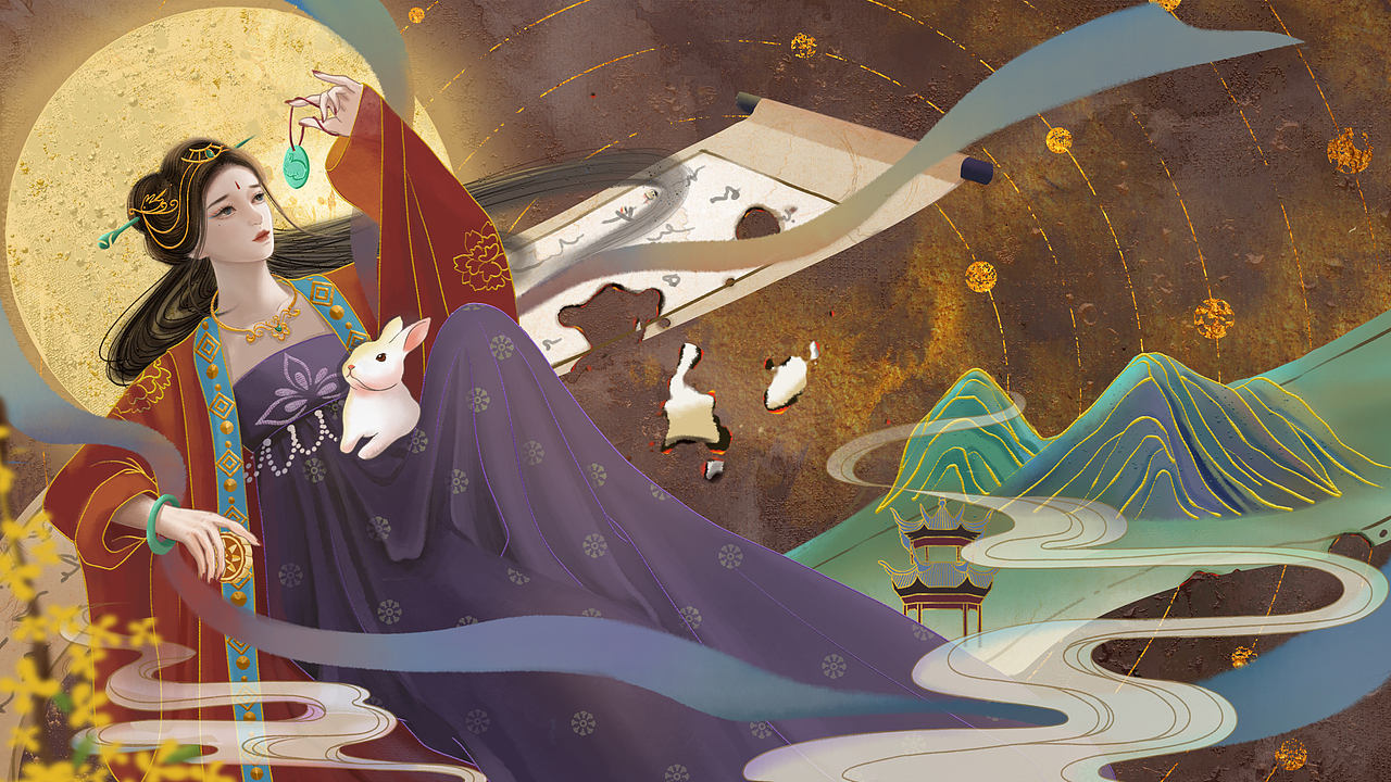 中秋别绪（图ZMjY4NjUzMTQ4） - 商业插画 - 站酷设计师蒋嗝嗝原创素材 - 站酷ZCOOL