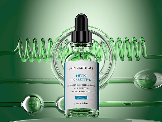 修丽可精华液海报建模渲染