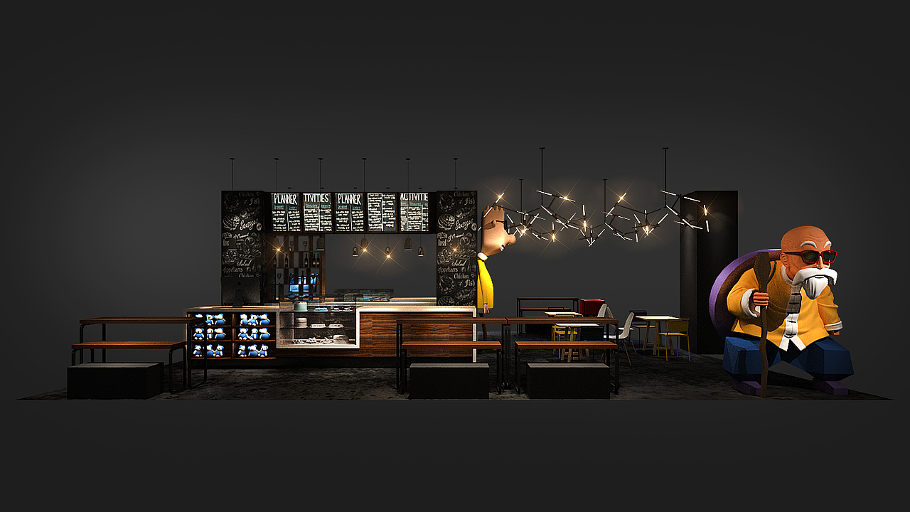 小咖啡店（圖ZOTQ0MjU3ODA=） - 其他三維 - 站酷設(shè)計師danielkou原創(chuàng)素材 - 站酷ZCOOL