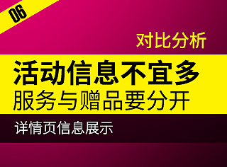 详情页对比分析活动信息、图标与图片、档位展现