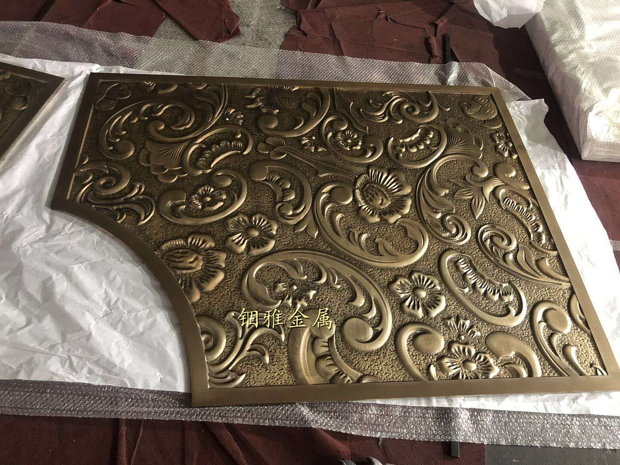 书房装饰青古铜铝板浮雕壁画铝艺浮雕背景墙