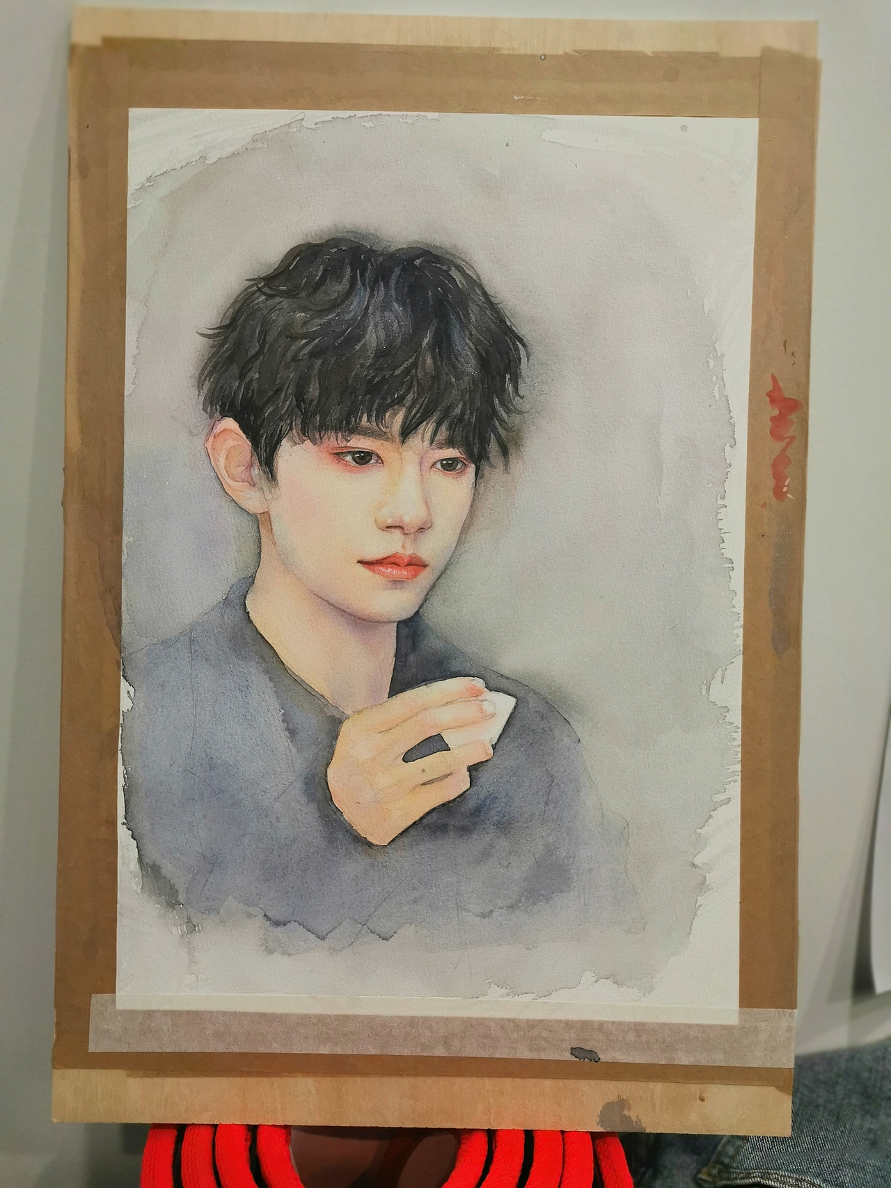 水彩人物肖像，易烊千玺（图ZMTc4NTk5MzA4） - 创作习作 - 站酷设计师Dio荻子原创素材 - 站酷ZCOOL