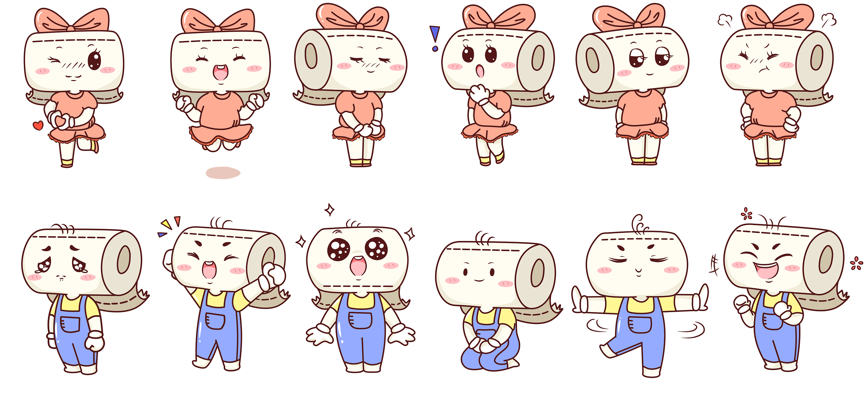 ip卡通形象设计卷纸卡通设计