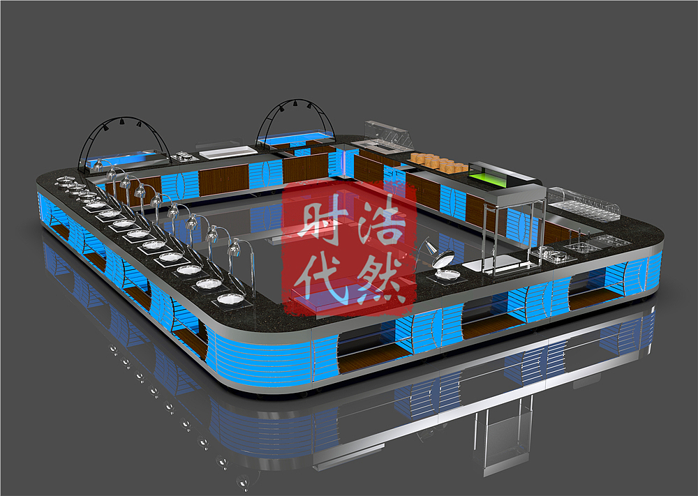 宴会厅餐厅折叠布菲台自助餐台效果图及图片