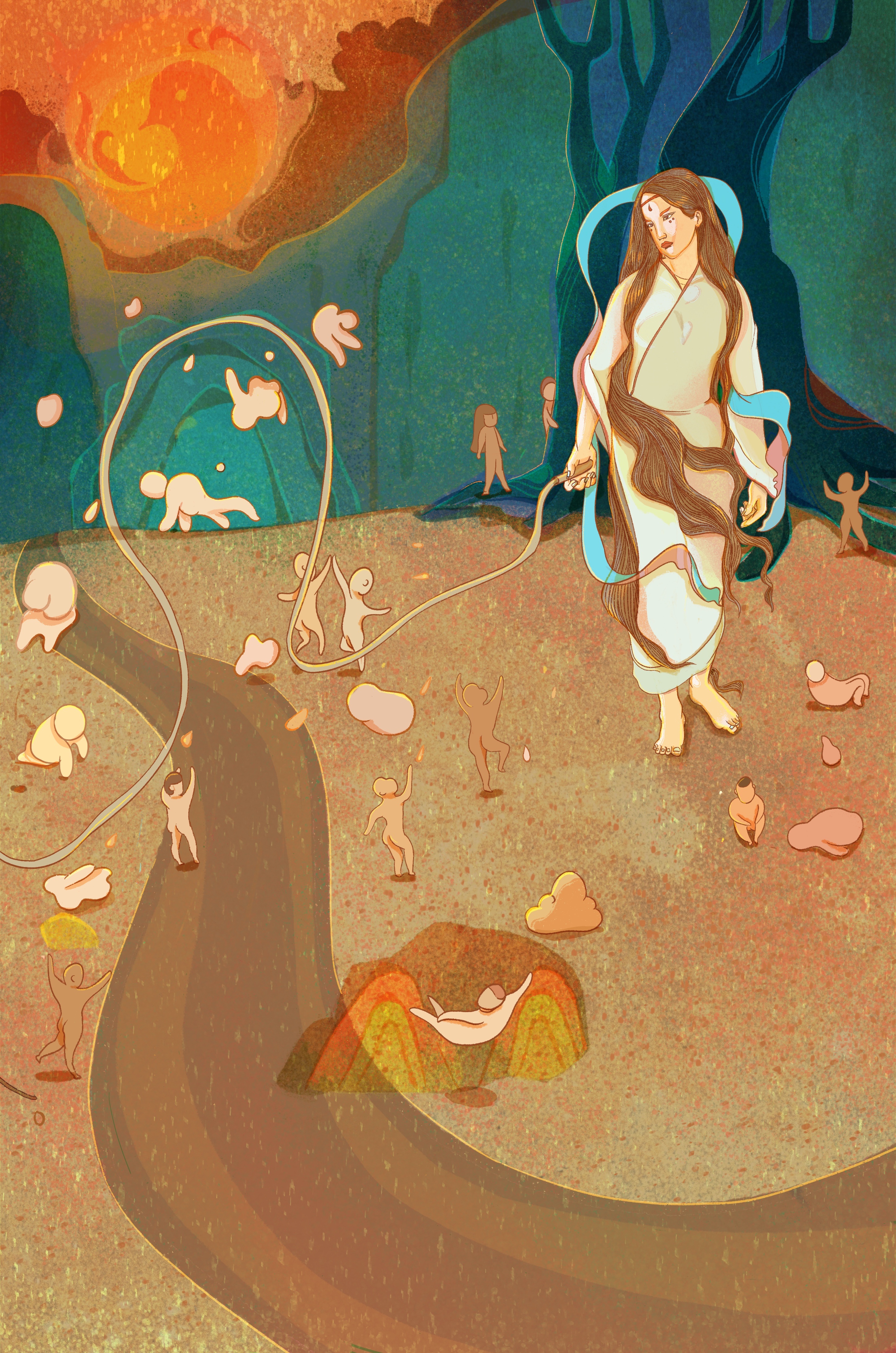神话绘本系列《女娲补天》|插画|绘本|子市的晴岚 - 原创作品 - 站酷 (ZCOOL)