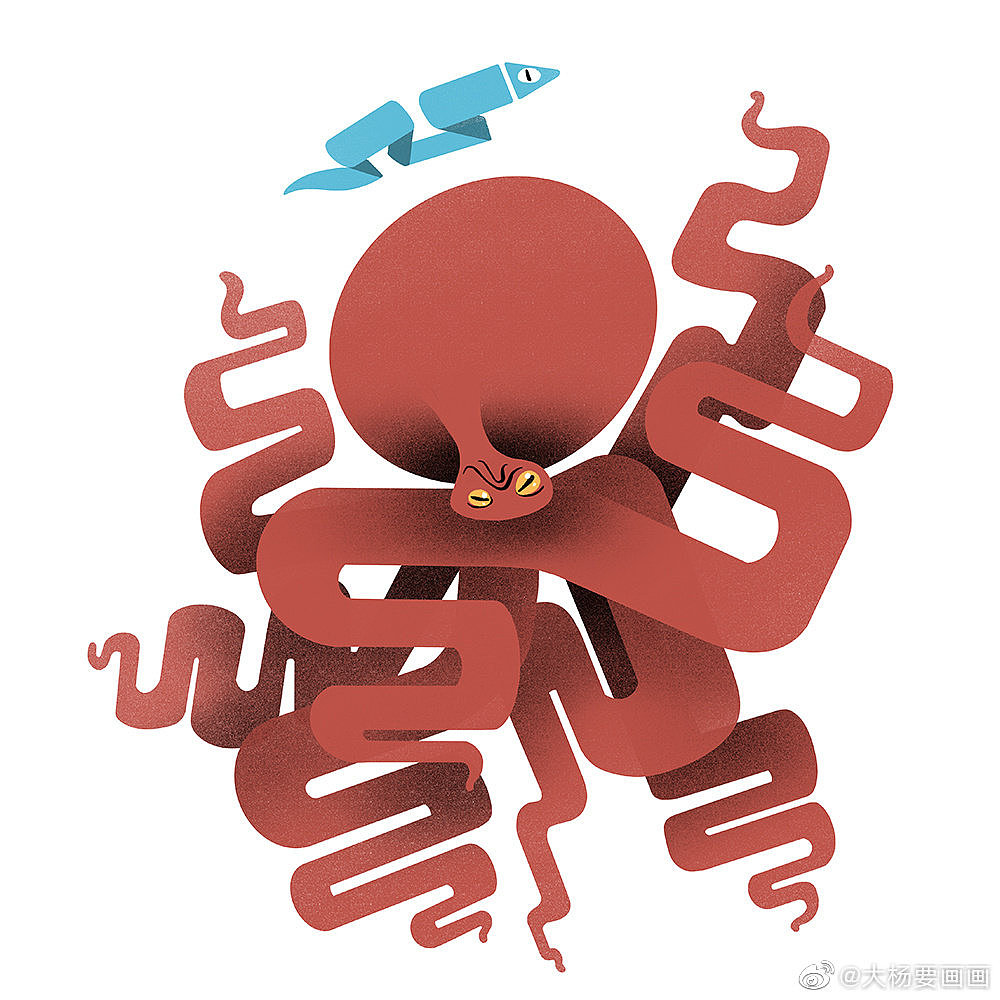 红章鱼（图ZMjU3NjcwODI4） - 商业插画 - 站酷设计师海岛上的大杨原创素材 - 站酷ZCOOL