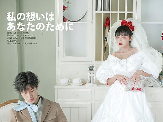 日系杂志风婚纱干净人像后期_