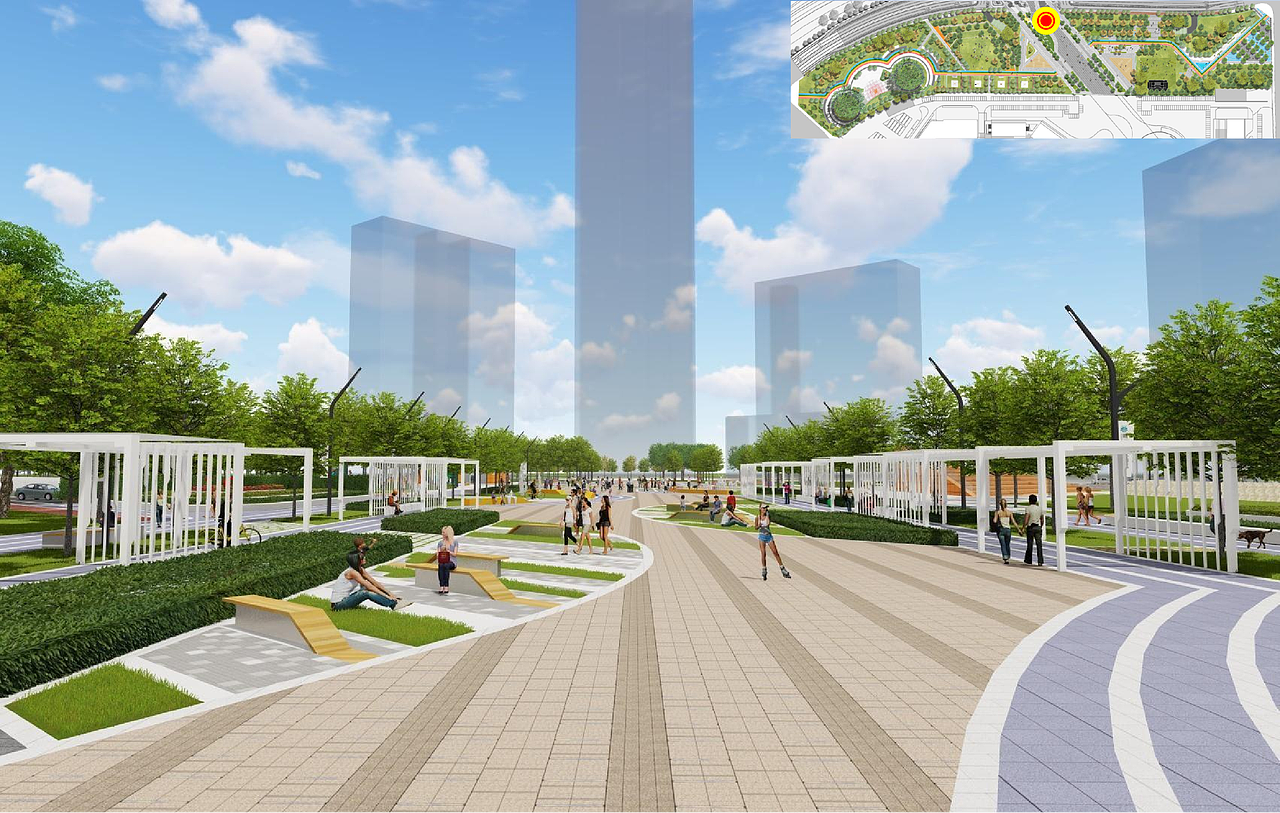 赣州蓉江新区滨江路隧道西侧绿地景观方案设计