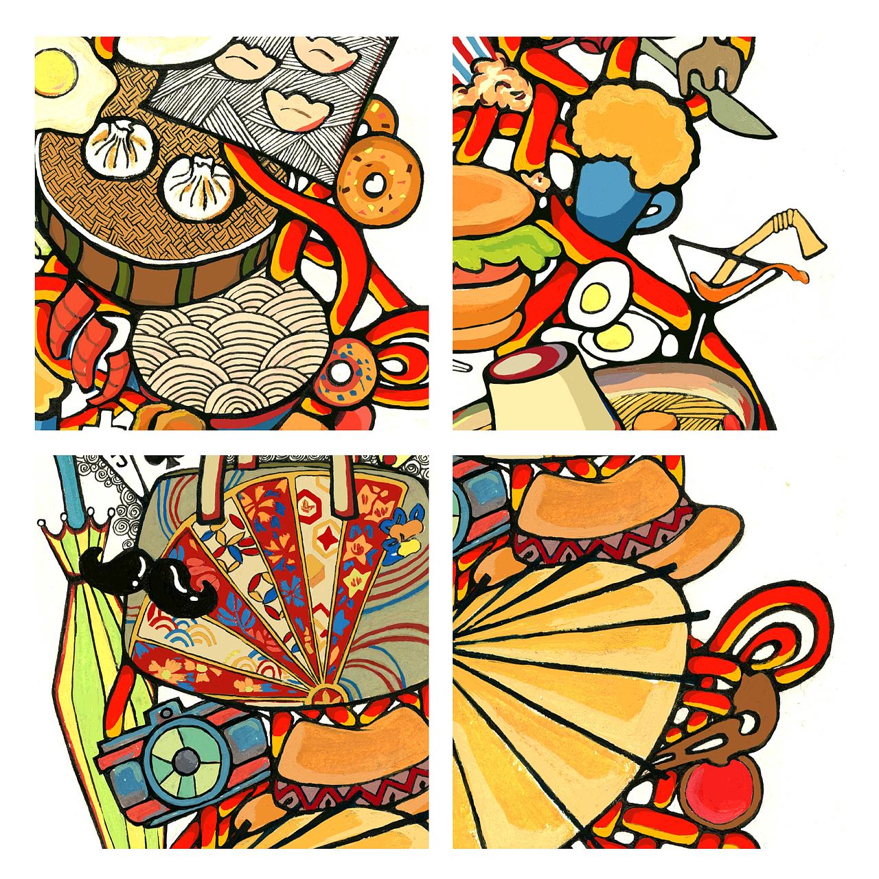 手绘 春节对联（图ZNTc5NzA4MjQ=） - 图案 - 站酷设计师Juneeee原创素材 - 站酷ZCOOL
