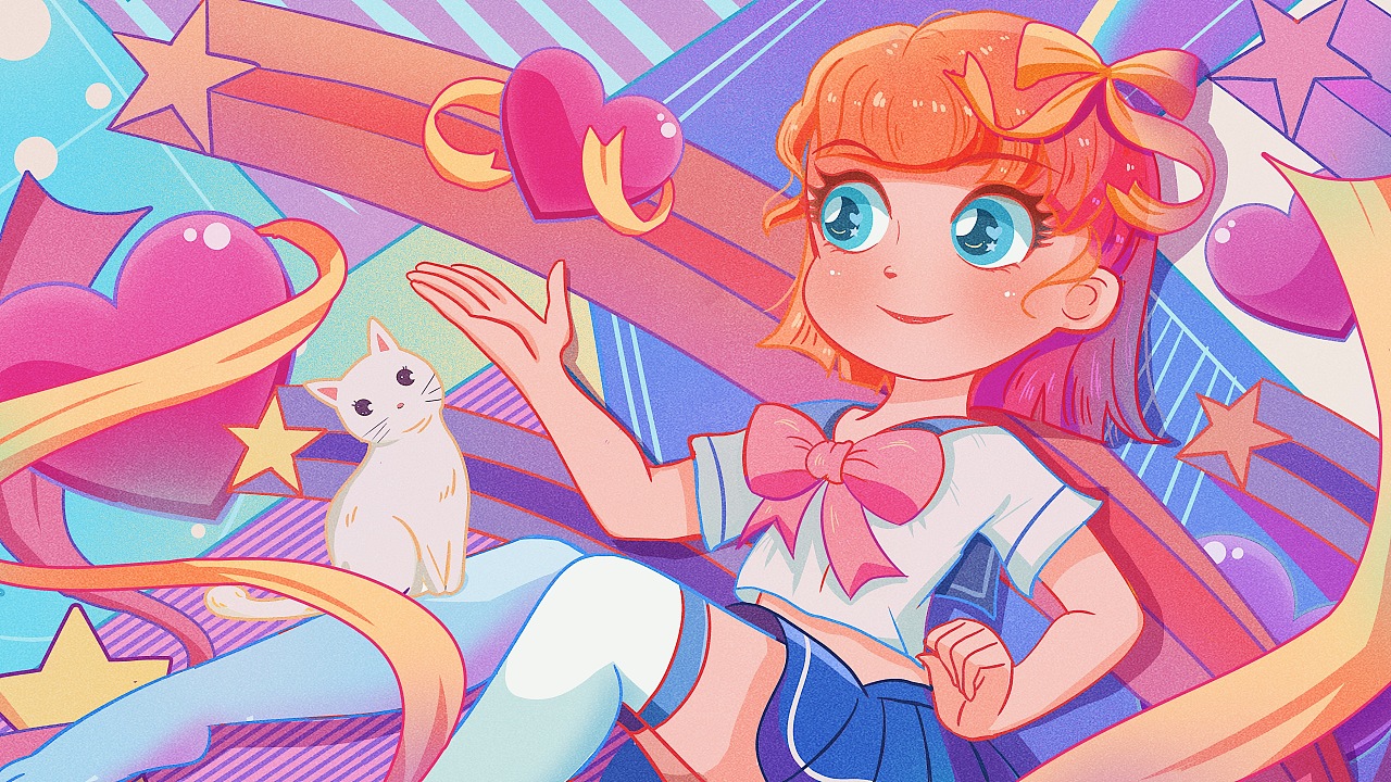 粉色水手服少女|插画|商业插画|chachama - 原创作品 - 站酷 (zcool)