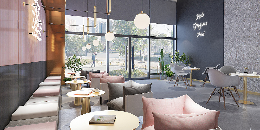 网红咖啡店效果图设计