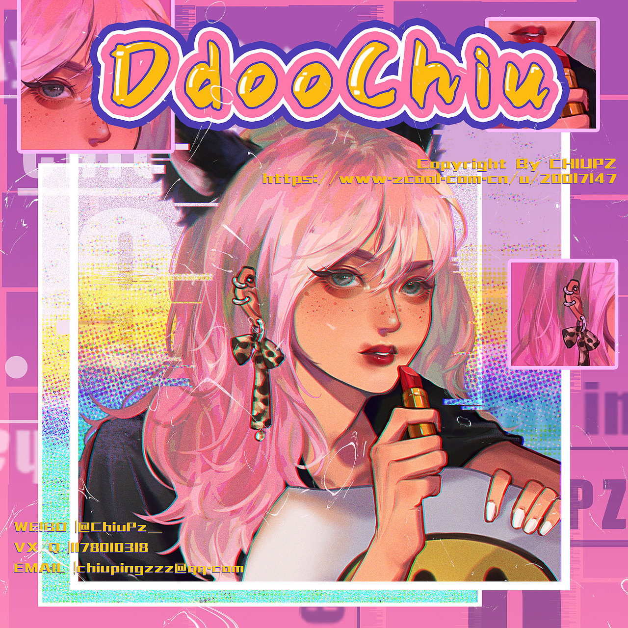 黑皮美女-杂志风头像_天凉chiupz-站酷zcool