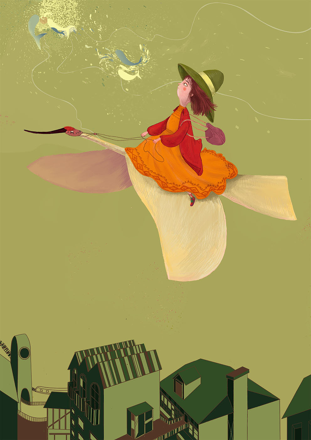 飞鸟与鱼|插画|儿童插画|蓉字 - 原创作品 - 站酷 (zcool)